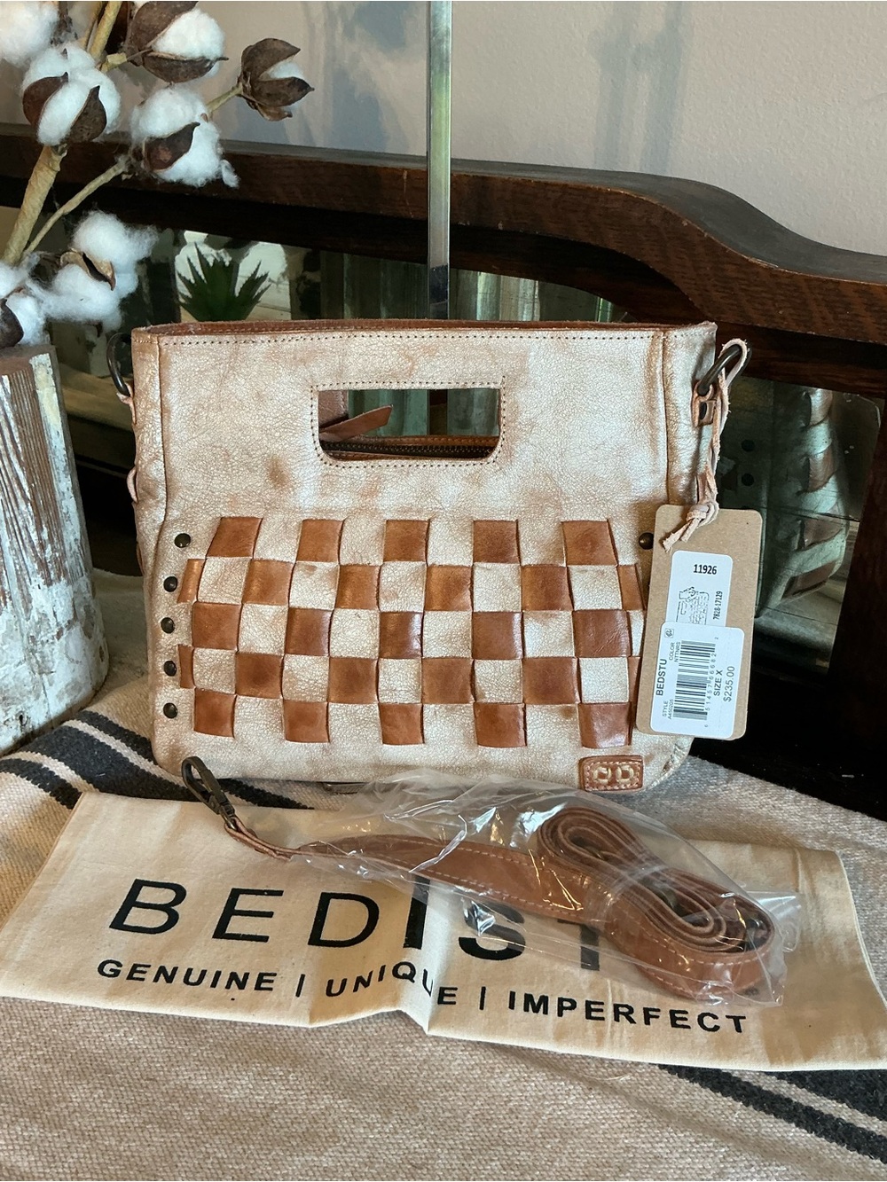 NWT Bed Stu Leather Keiki Crossbody Bag Handbag Nectar Lux Tan Rustic MSRP $235 - Picture 3 of 14